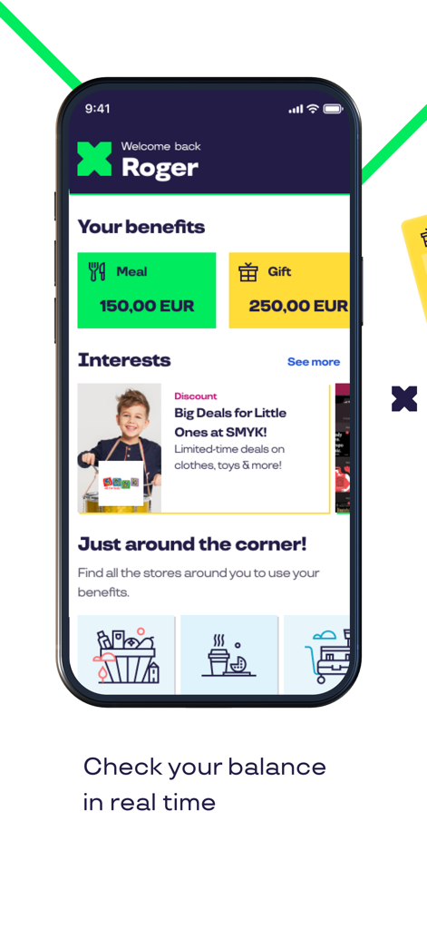 Interface de l'application Pluxee montrant les soldes des avantages repas et cadeaux pour employés en temps réel
