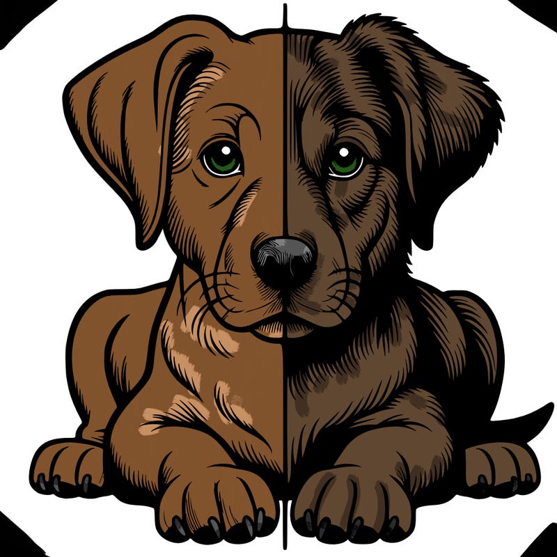 realistic dog split picture