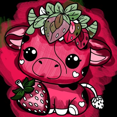 cute strawberry cow