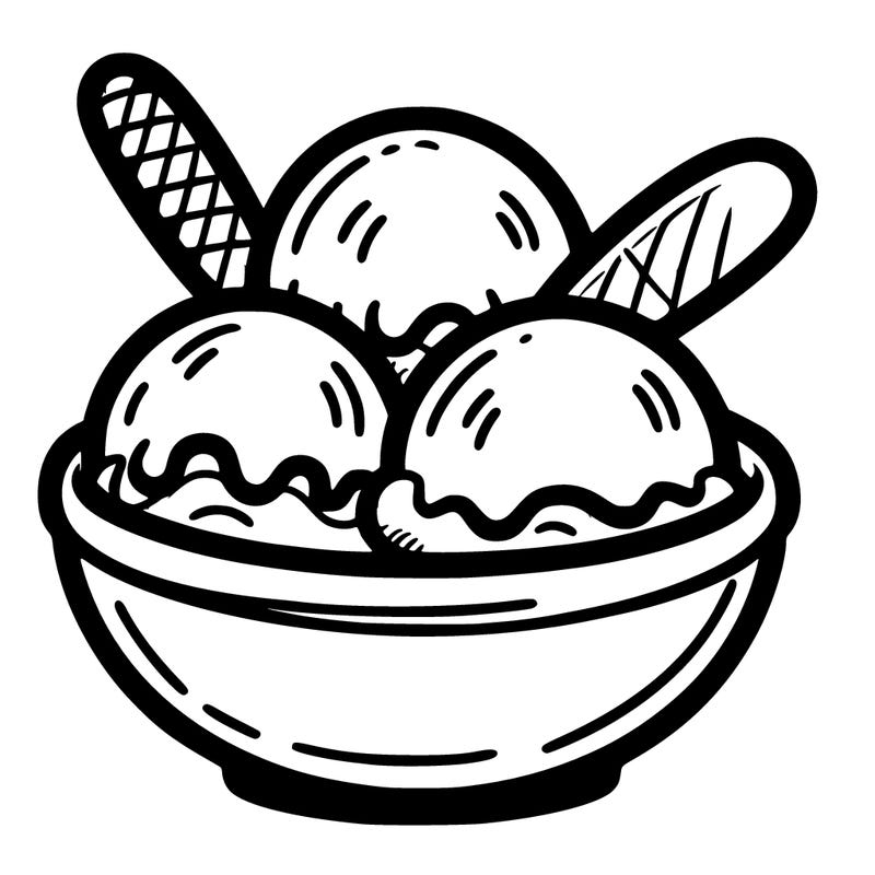 ice cream scoops in a bowl