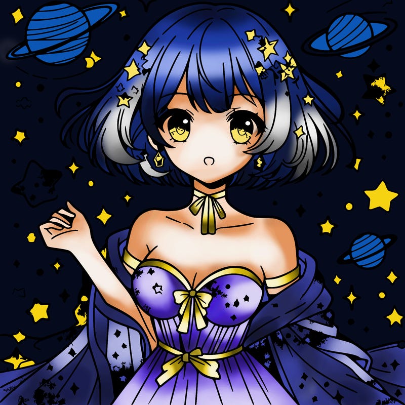 magical galaxy girl with short hair anime