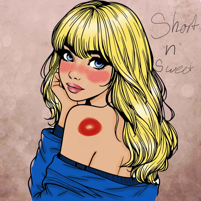 realistic girl with bangs looking over her shoulder