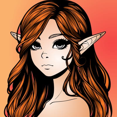 elf girl realistic dark fantasy