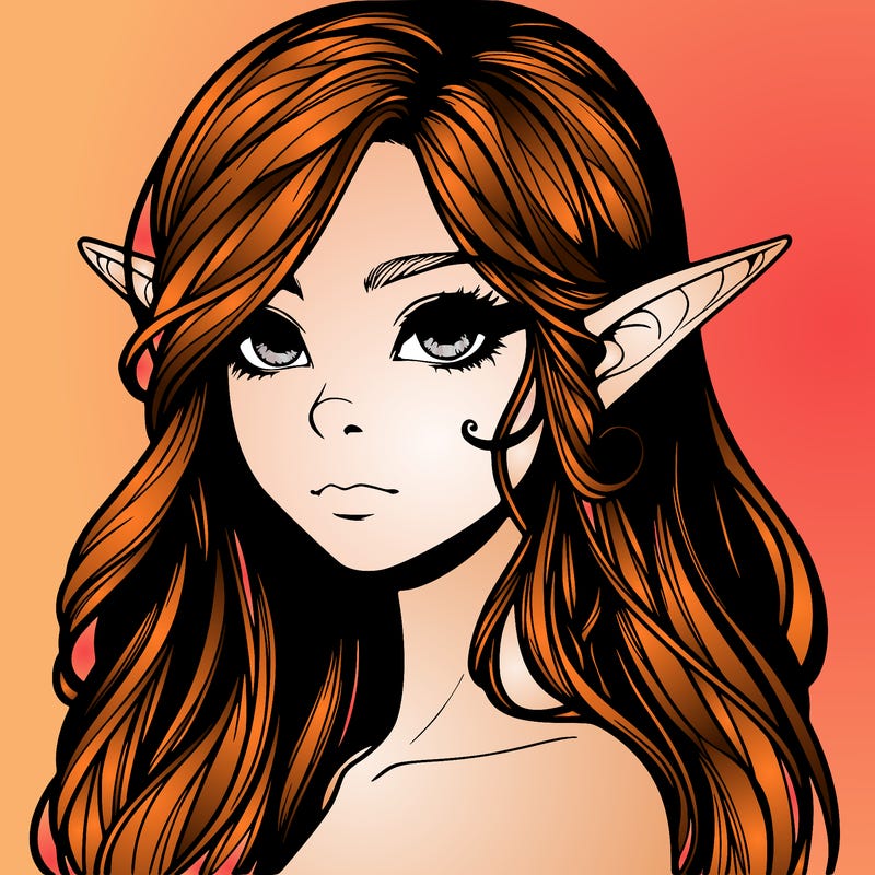 elf girl realistic dark fantasy