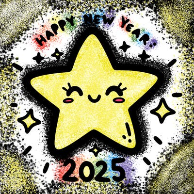 happy new year 2025 star wish