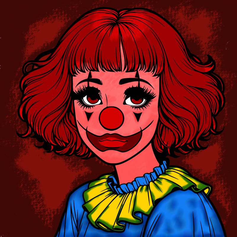 a clown girl realistic