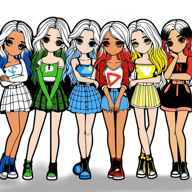 a group of girls realistic