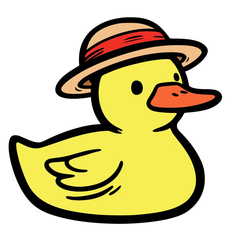 duck with human hat
