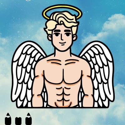 guy with angel wings