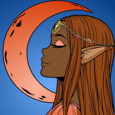 a realistic moon elf