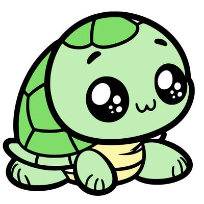 cute little animated turtle