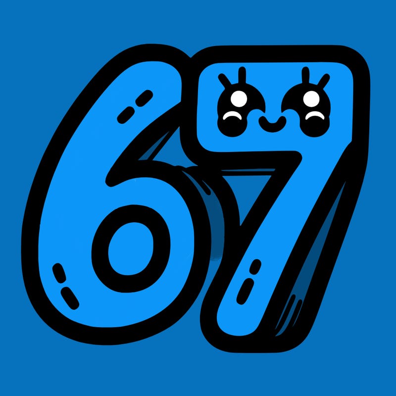 the numbers 67