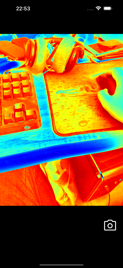 Thermography Camera - Simulation de filtre thermique sur un clavier et une souris de jeu