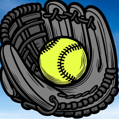 a baseball in a glove