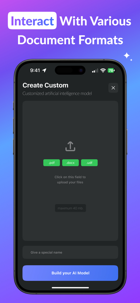 Lawly AI – Legal Assistant - Interface of Lawly AI app showing options to upload PDF and Word documents for legal analysis.