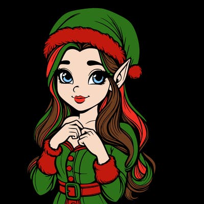 realistic christmas elf girl