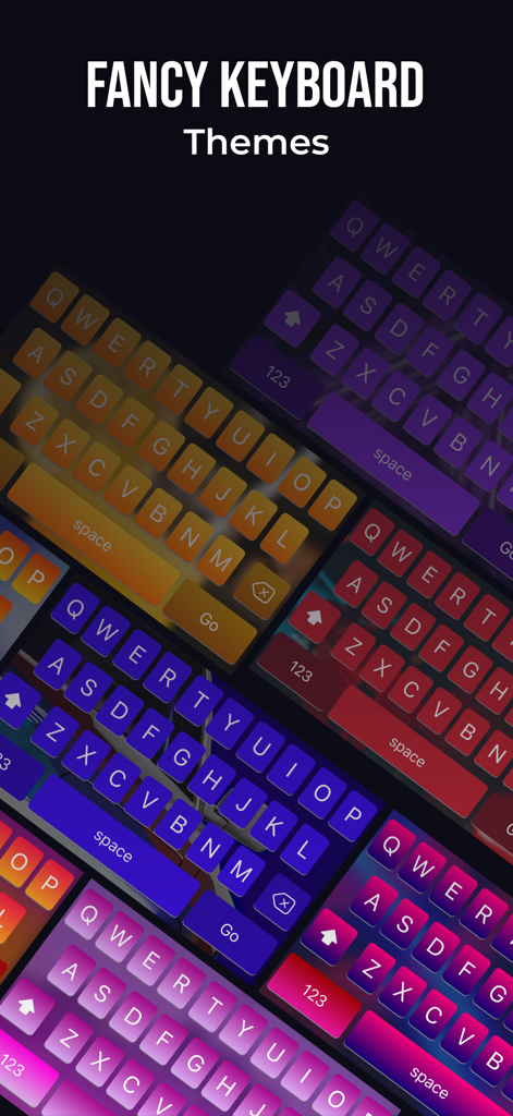 Live Wallpapers -4K Background - Una muestra de múltiples temas de teclado elegantes y coloridos con degradados de colores vibrantes para la personalización de smartphones