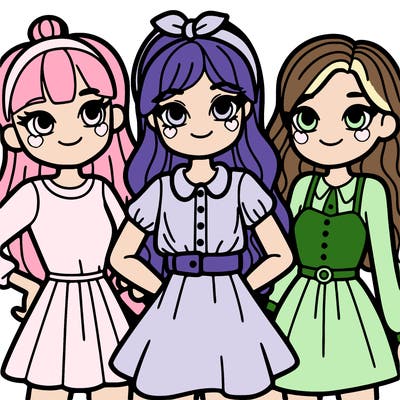 a girl with her friends