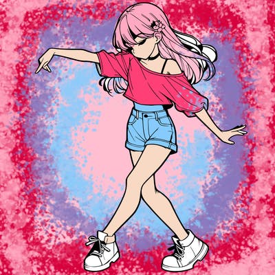 realistic girl danceing