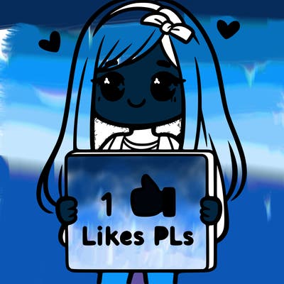 girl holding a sign saying 10 likes pls