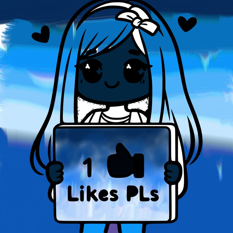 girl holding a sign saying 10 likes pls