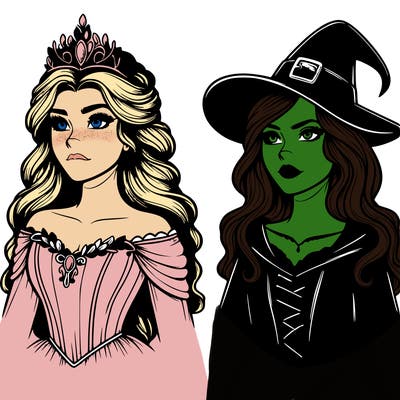 princess and witch realistic