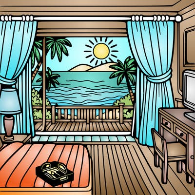 hotel room view of the beach