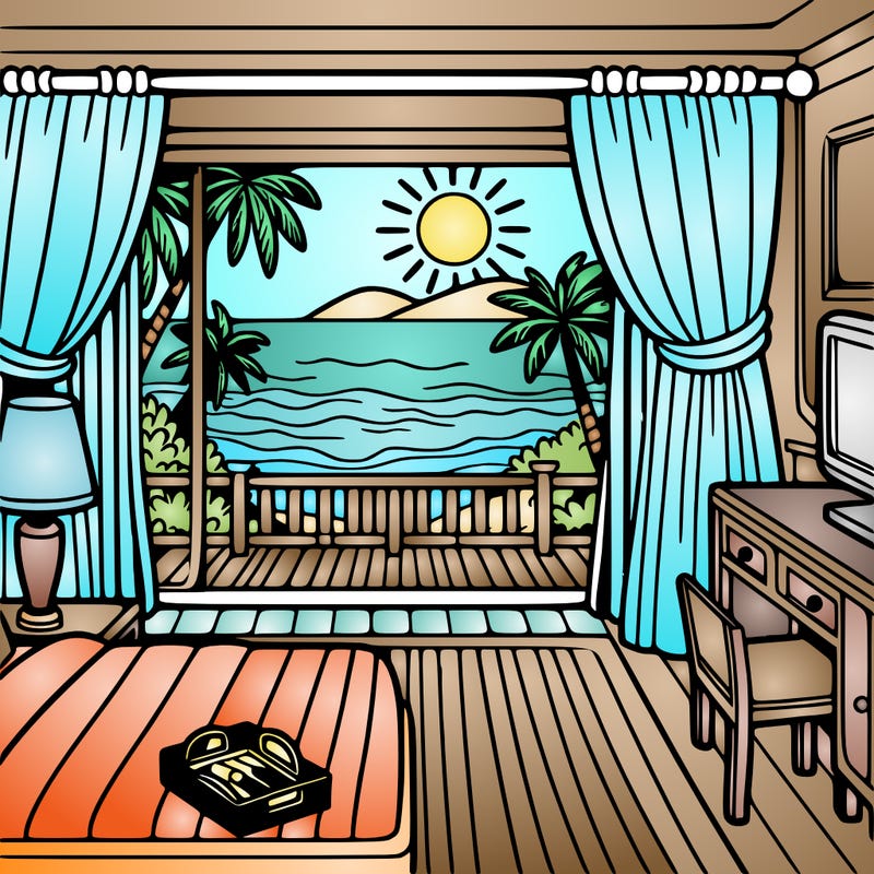 hotel room view of the beach