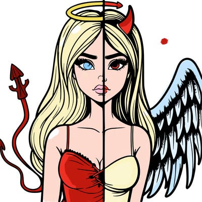 devil vs angel realistic girl