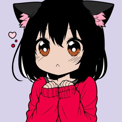 shy anime catgirl