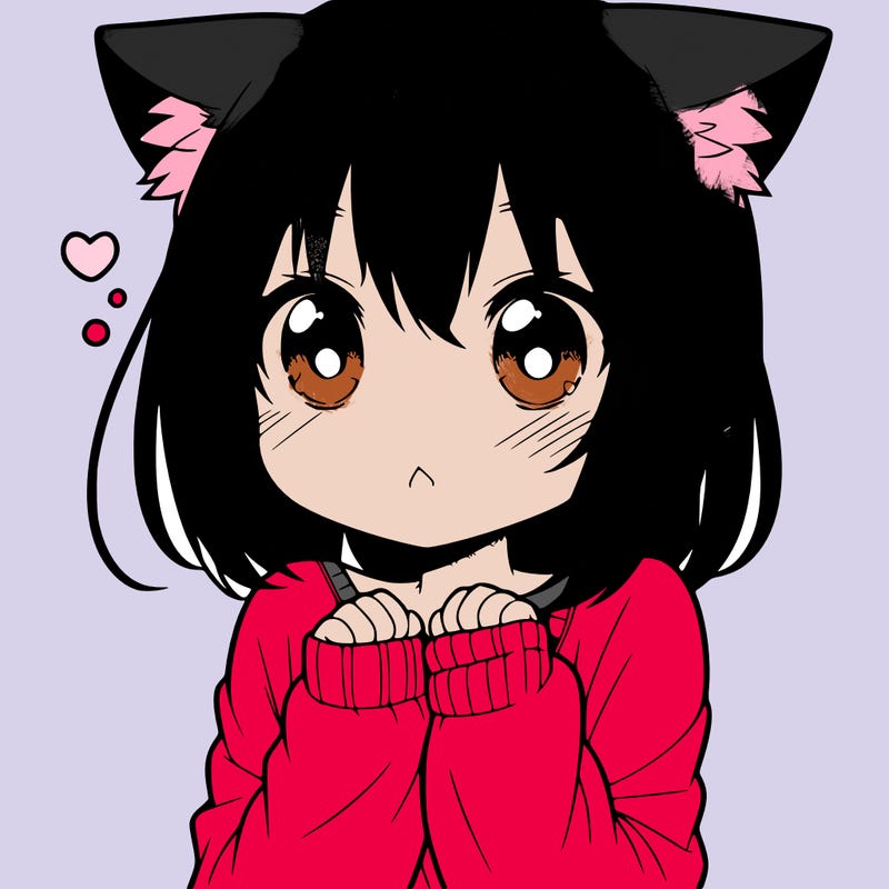 shy anime catgirl