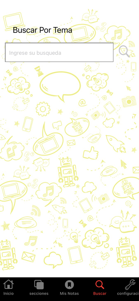 Bolivia Verifica - Interfaz de búsqueda de la aplicación Bolivia Verifica con una barra de búsqueda y un menú de navegación inferior.