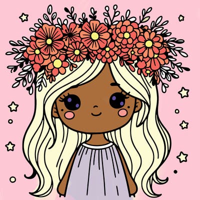 girl with flowers crown