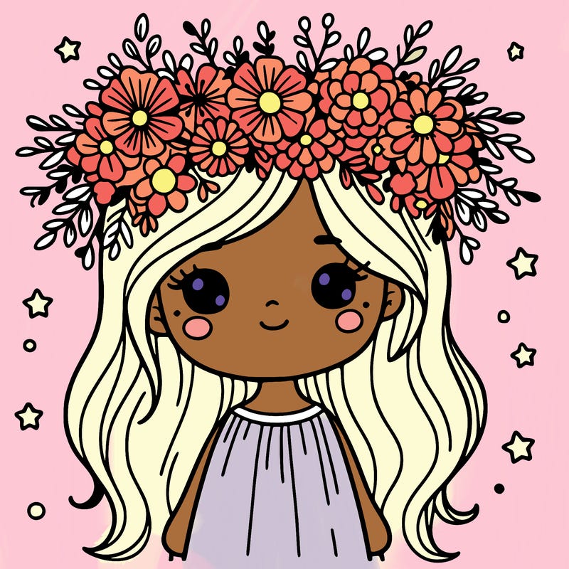 girl with flowers crown