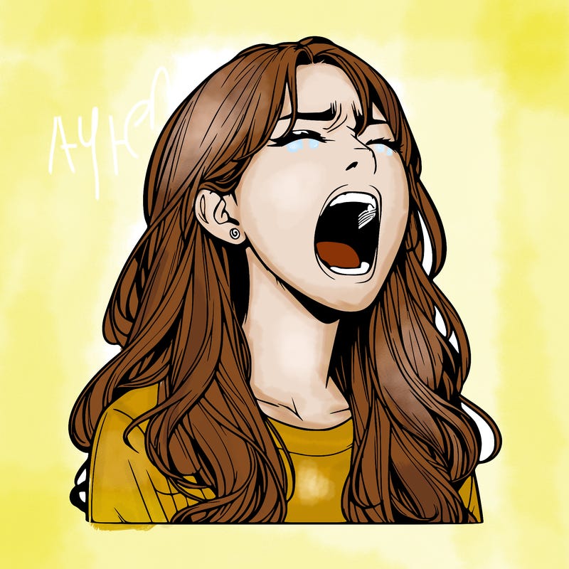 screaming realistic, girl