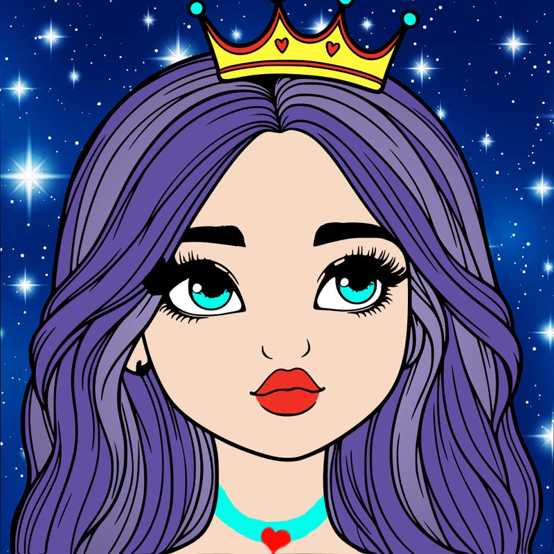 a realistic girl with a crown on