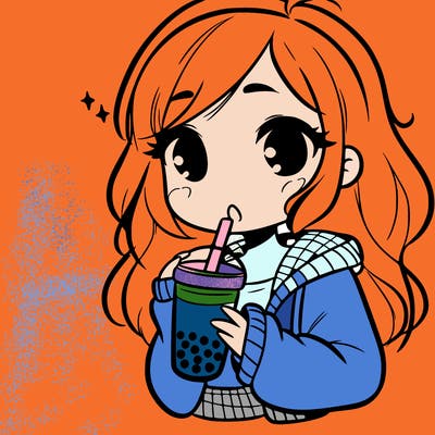 girl drinking boba