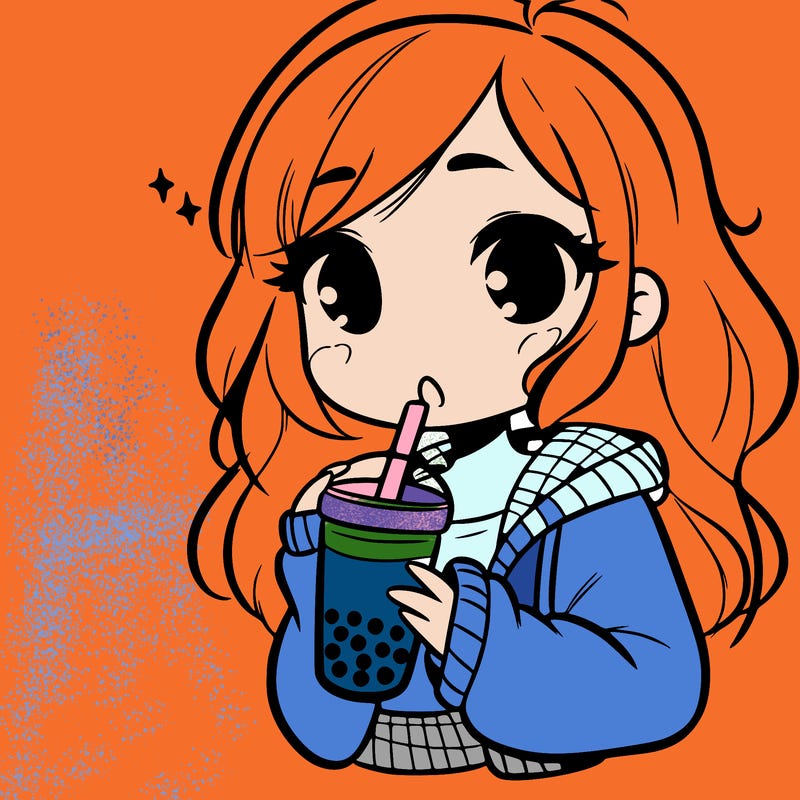 girl drinking boba