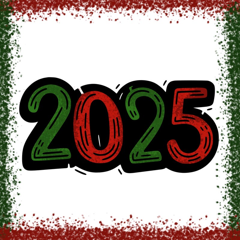 one line scrawled numbers sketch design “2025”