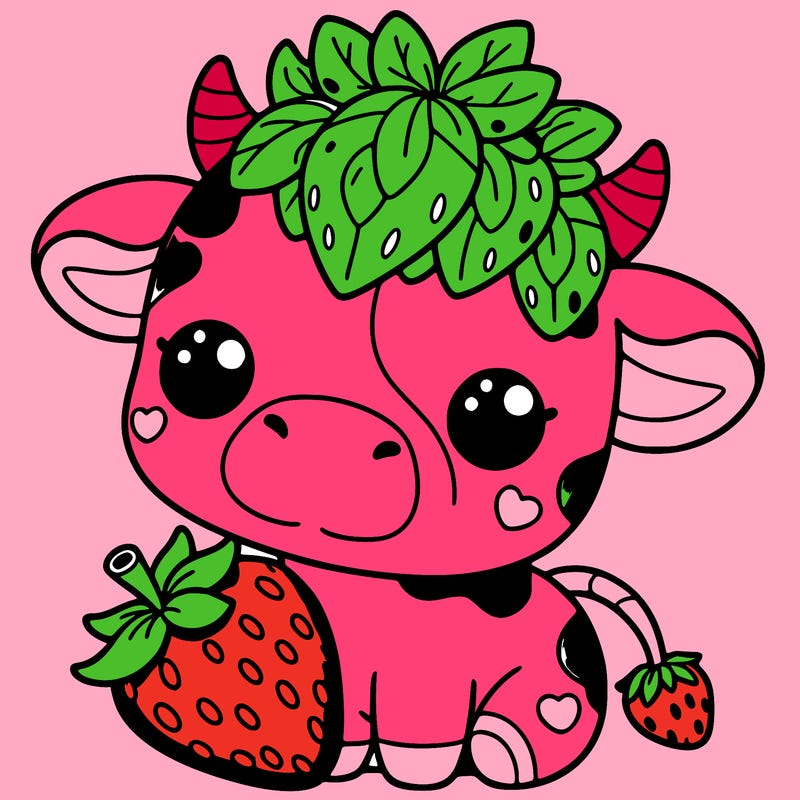 cute strawberry cow