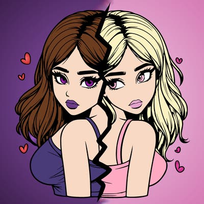 realistic girl split