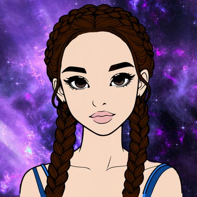 realistic girl with braids