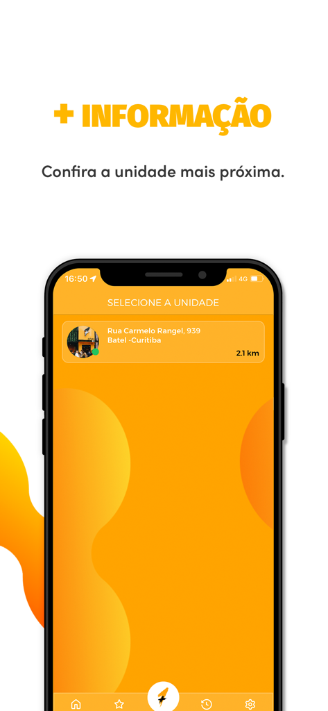 Mais1 Café - Interface of the Mais1 Cafe app showing the nearest store selection screen