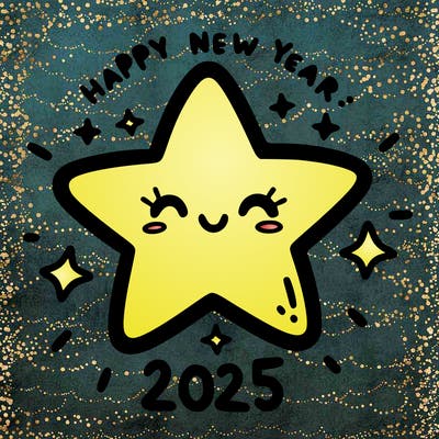 happy new year 2025 star wish