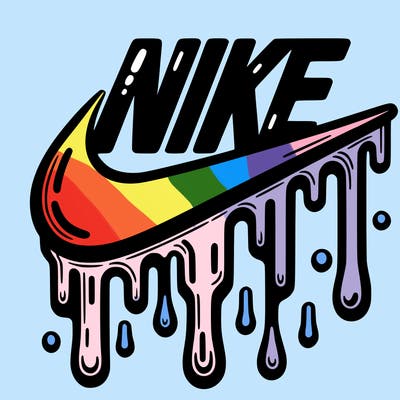 dripping nike logo