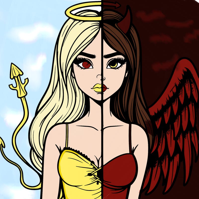 devil vs angel realistic girl