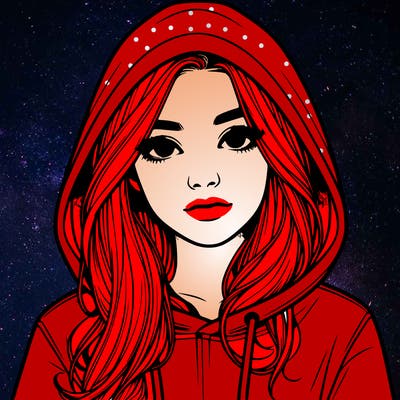 realistic girl with a hoodie