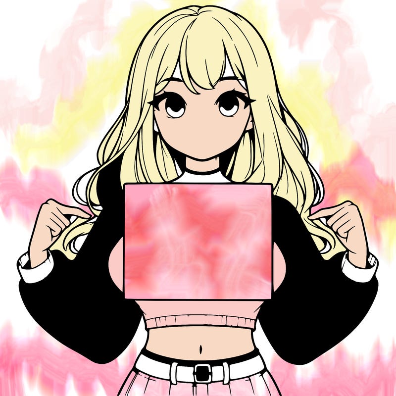 girl holding a blank sign in a long sleeve crop top