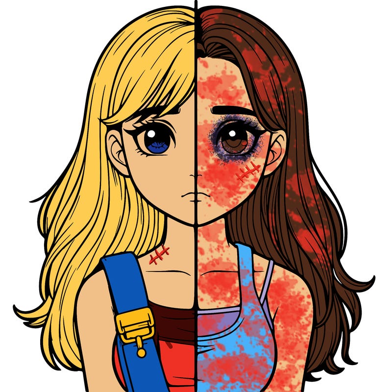 realistic girl split