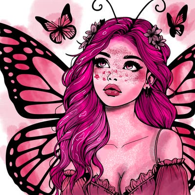 butterfly fairy realistic girl